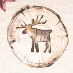 Weihnachtsstoff Baumwolle Halbpanama Wooden Christmas natur 1,40m Breite