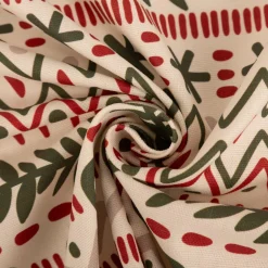 Weihnachtsstoff Baumwolle Halbpanama Skandi Zickzack Weiß Rot Grün 1,40m Breite