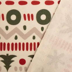 Weihnachtsstoff Baumwolle Halbpanama Skandi Zickzack Weiß Rot Grün 1,40m Breite
