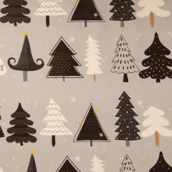 Weihnachtsstoff Baumwolle Halbpanama Tannenbäume grau schwarz weiß 1,40m Breite