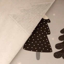 Weihnachtsstoff Baumwolle Halbpanama Tannenbäume grau schwarz weiß 1,40m Breite