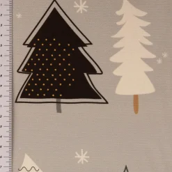Weihnachtsstoff Baumwolle Halbpanama Tannenbäume grau schwarz weiß 1,40m Breite