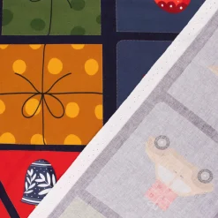 Weihnachtsstoff Baumwollstoff Popeline Adventskalender Digitaldruck bunt 1,4m Breite