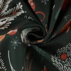 Weihnachtsstoff Baumwollstoff Digitaldruck Scandi Winter Forest dunkelgrün1,40m Breite