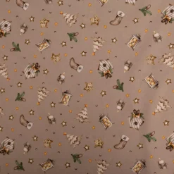Weihnachtsstoff Baumwollstoff Popeline Allover Weihnachtsmotive beige 1,45m Breite