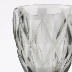 Weinglas Diamantmuster geprägt Glas anthrazit 17x9cm