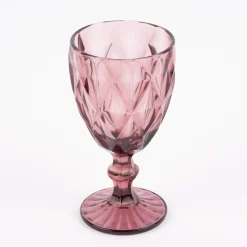 Weinglas Diamantmuster geprägt Glas lila 17x9cm
