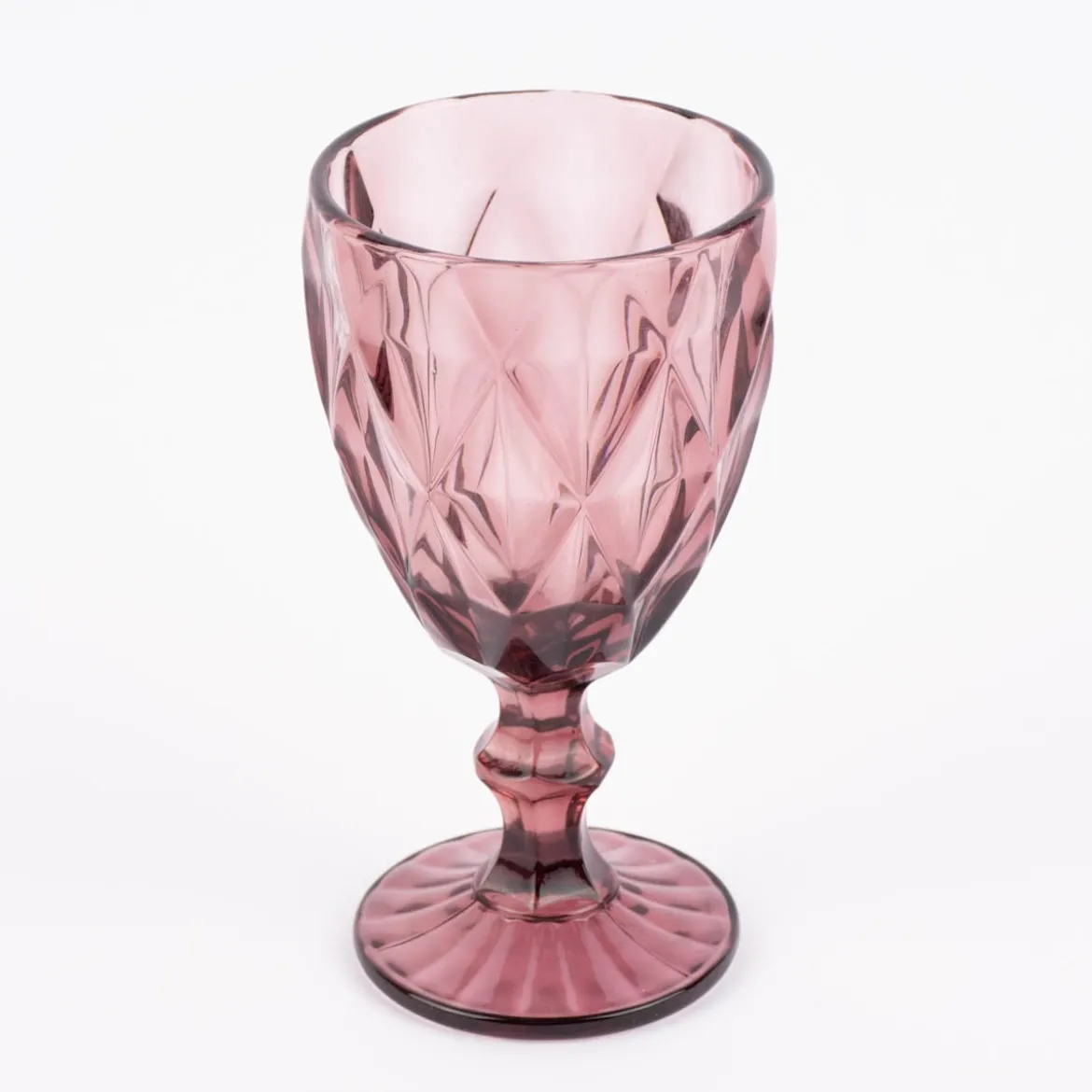 Weinglas Diamantmuster geprägt Glas lila 17x9cm