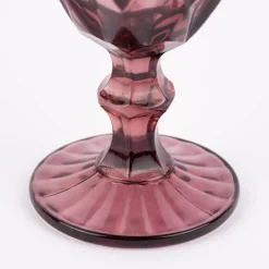 Weinglas Diamantmuster geprägt Glas lila 17x9cm