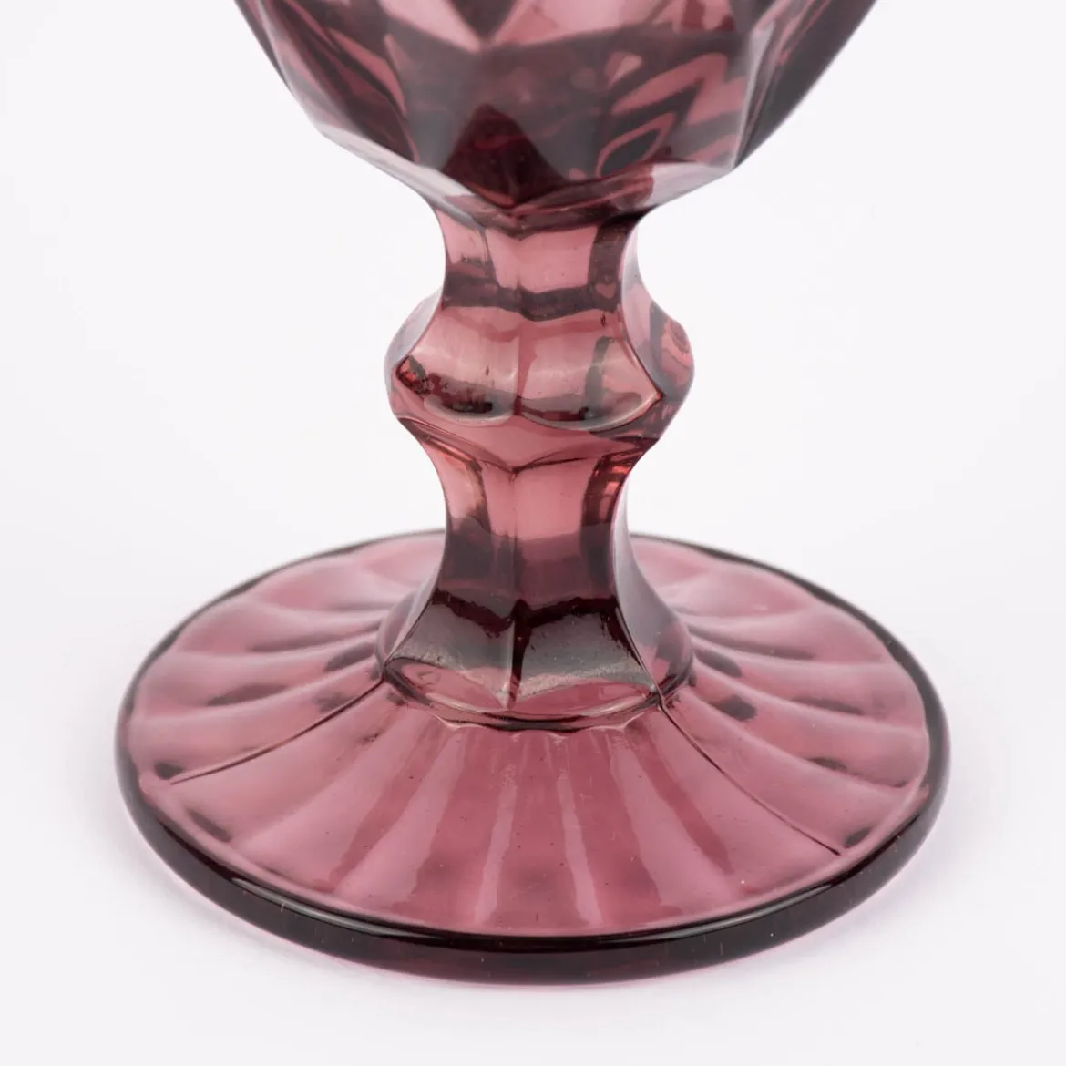 Weinglas Diamantmuster geprägt Glas lila 17x9cm