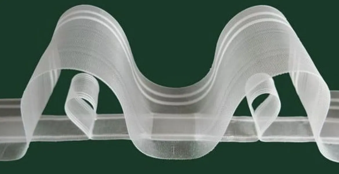 Wellenband Gardinenband smart wave 80mm transparent Zugverhältnis 1:2