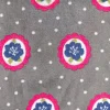 Wellness Fleece Blume in Kreis Punkte grau weiß pink blau