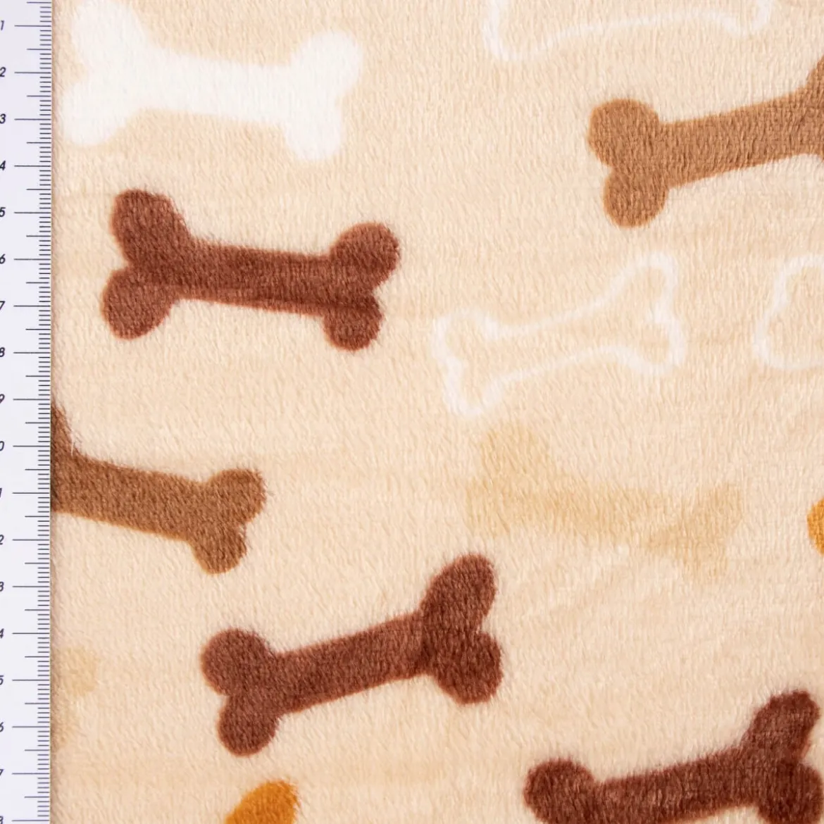 Wellness Fleece Knochen beige braun weiß 1,5m Breite