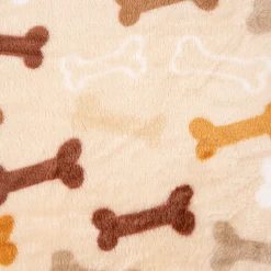 Wellness Fleece Knochen beige braun weiß 1,5m Breite