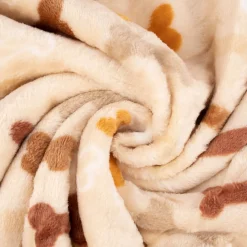 Wellness Fleece Knochen beige braun weiß 1,5m Breite