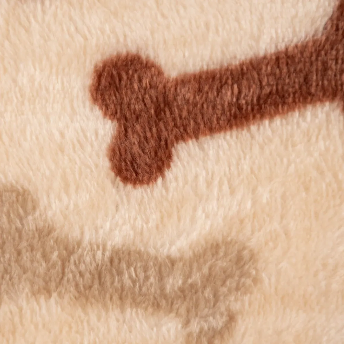 Wellness Fleece Knochen beige braun weiß 1,5m Breite