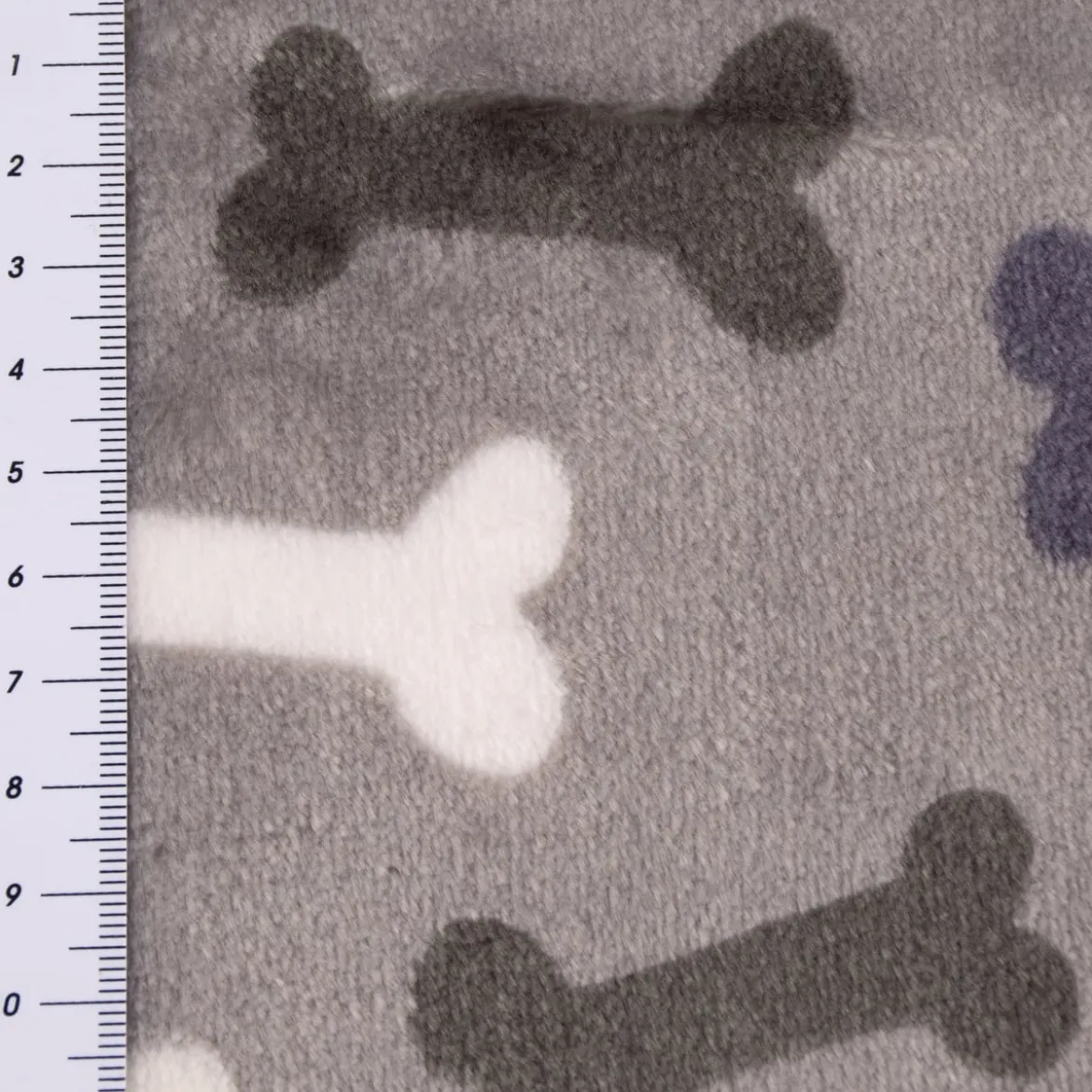 Wellness Fleece Knochen grau blau weiß 1,5m Breite