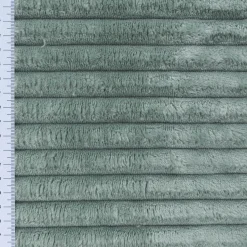 Wellness Fleecestoff Cordoptik breite Rippen einfarbig altgrün 1,5m Breite