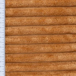 Wellness Fleecestoff Cordoptik breite Rippen einfarbig camel 1,5m Breite