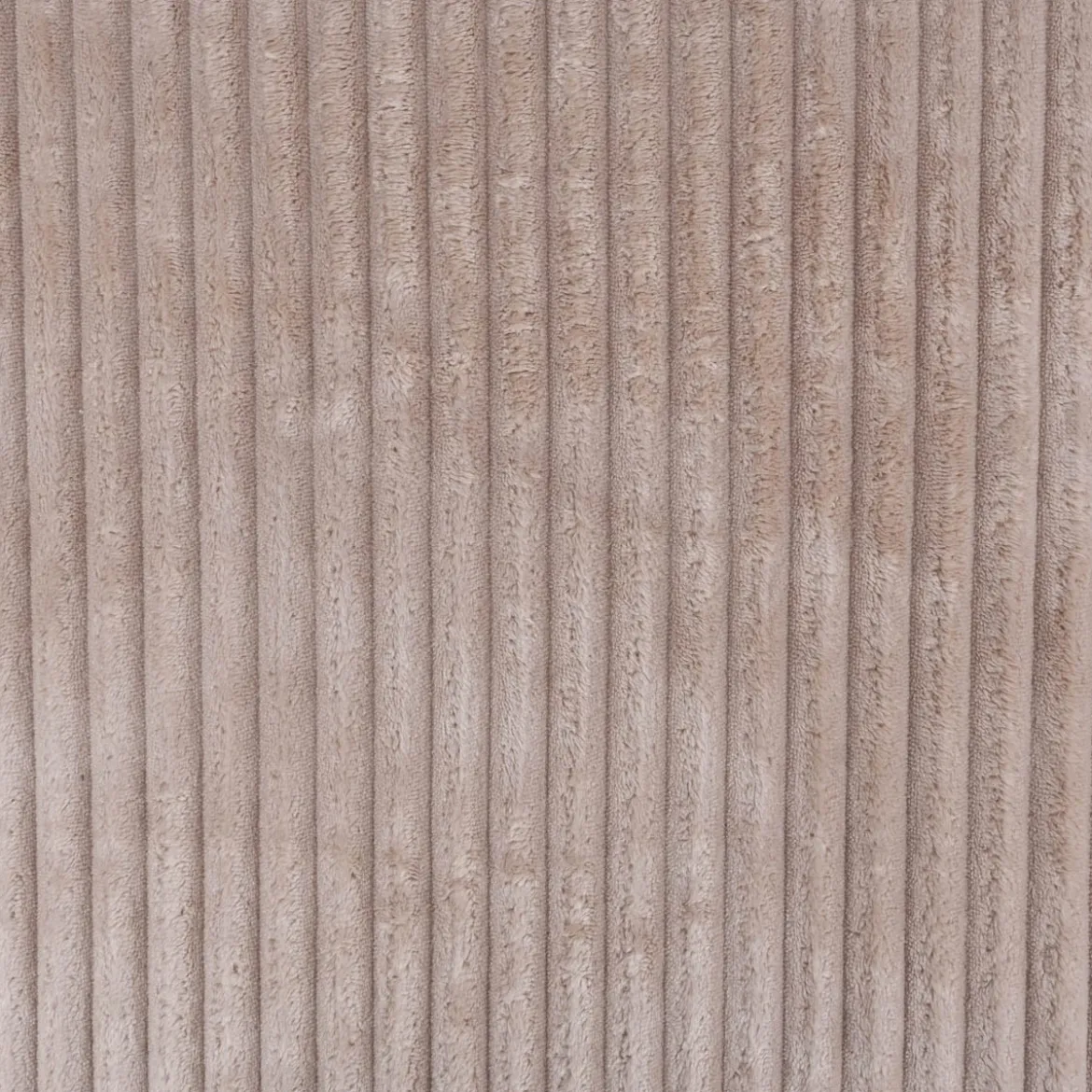 Wellness Fleecestoff Cordoptik breite Rippen einfarbig taupe 1,5m Breite