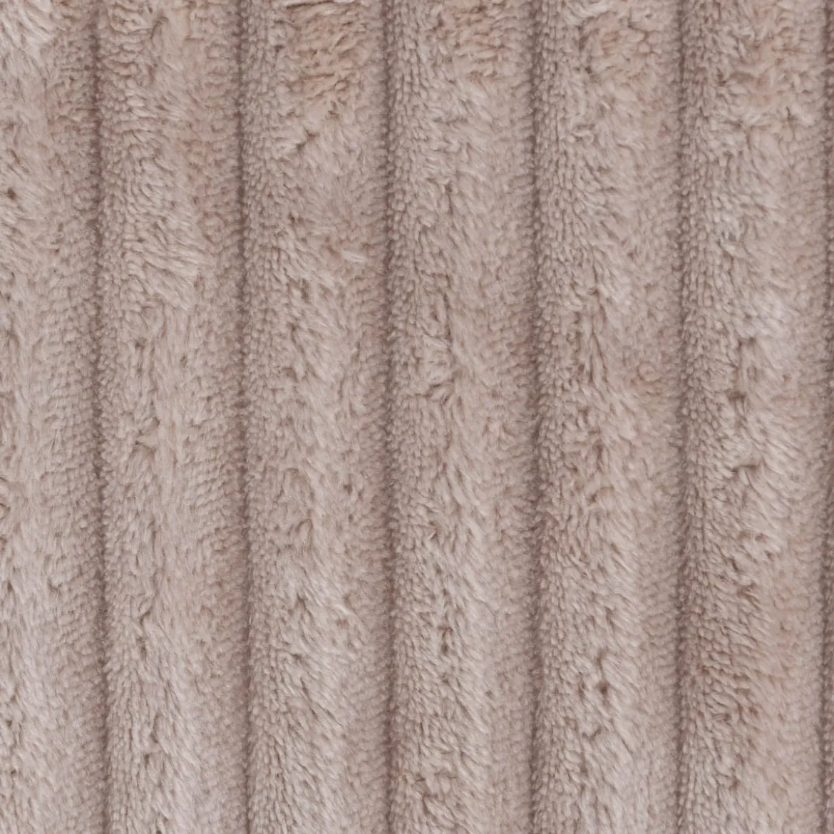 Wellness Fleecestoff Cordoptik breite Rippen einfarbig taupe 1,5m Breite