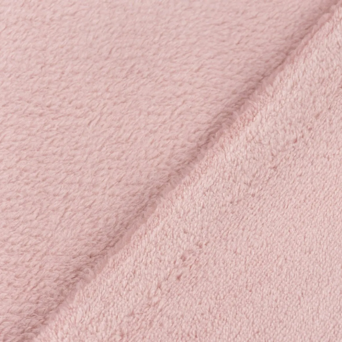 Wellness Fleece Stoff Doubleface einfarbig blush rosa 1,45m Breite