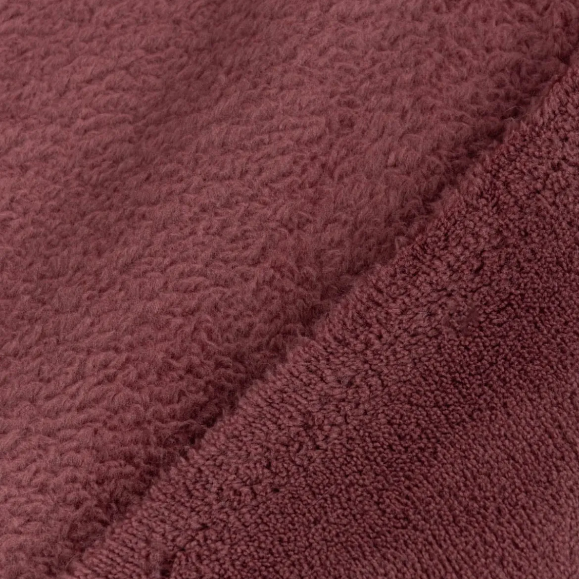 Wellness Fleece Stoff Doubleface einfarbig mauve 1,45m Breite