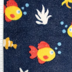 Wellness Fleece Unterwasserwelt Fische blau gelb rot weiß 1,4m Breite