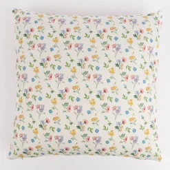 Wende Kissenhülle Hasenkopf Blumen Samtoptik aus Kunstfaser beige bunt 45x45cm von Clayre & Eef