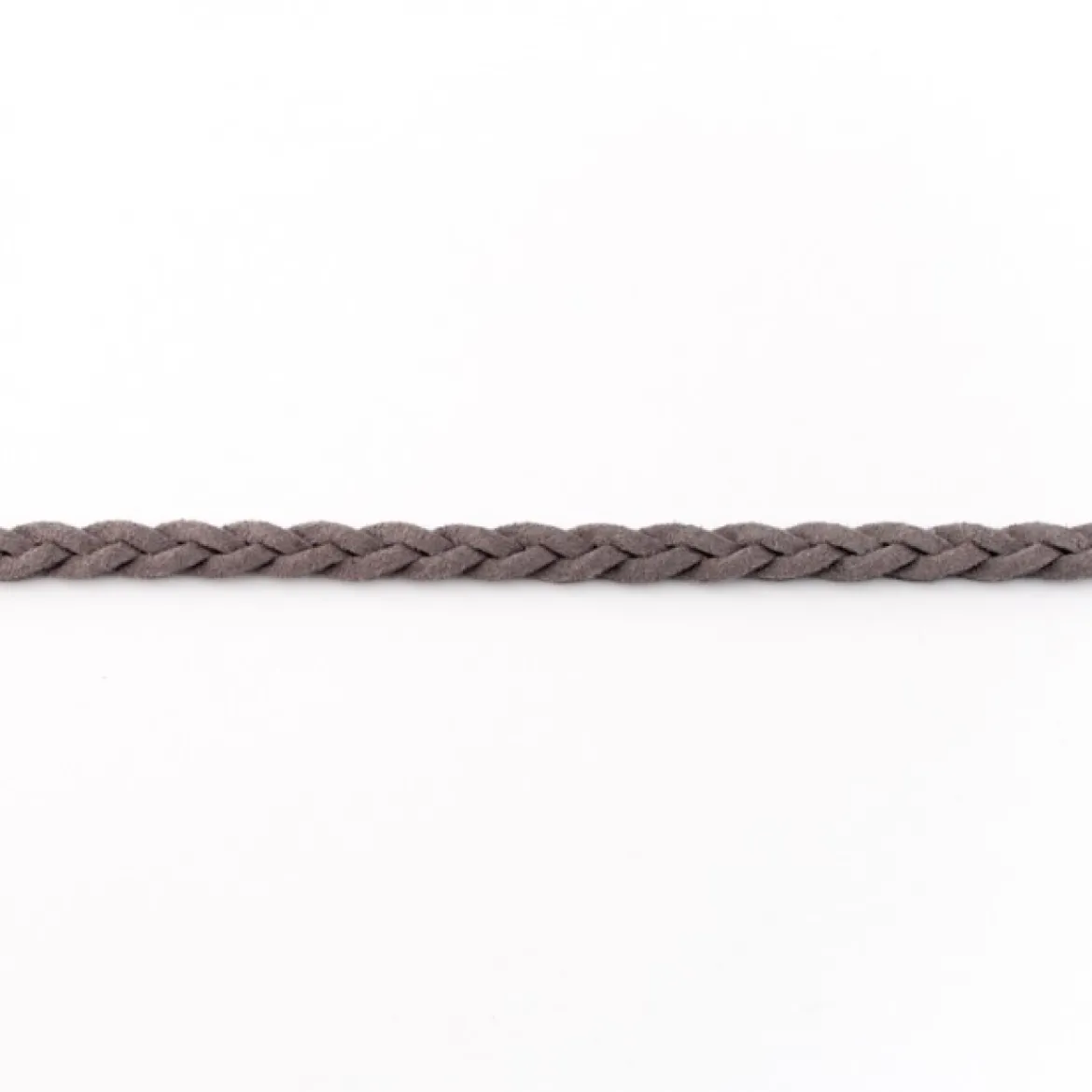 Wildleder Imitat Band geflochten dunkelgrau Meterware Breite: 0,5cm