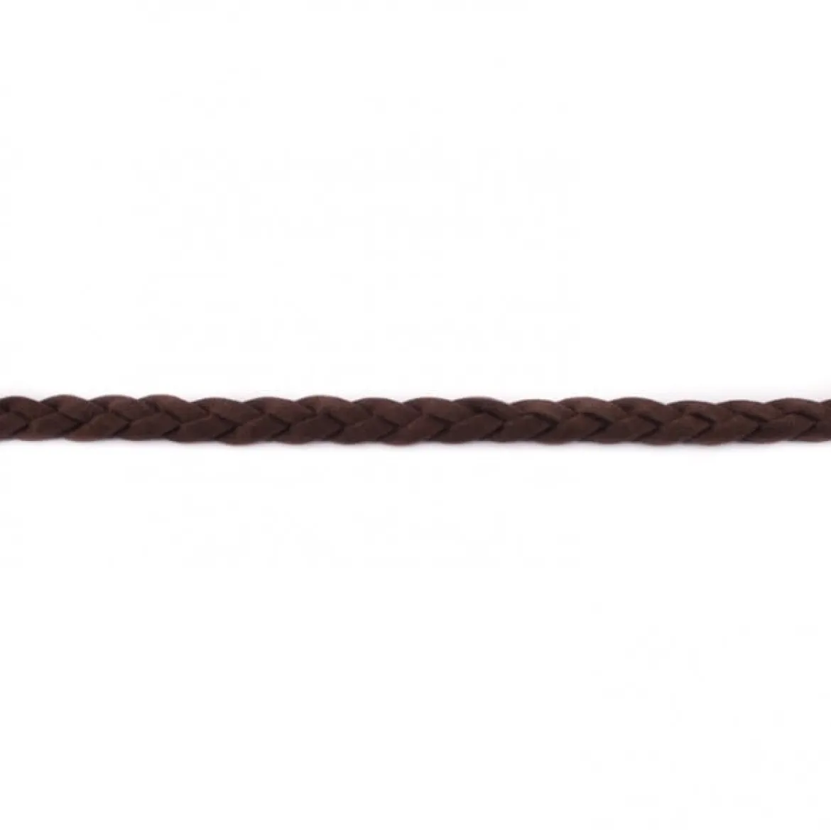 Wildleder Imitat Band geflochten dunkelbraun Meterware Breite: 1cm