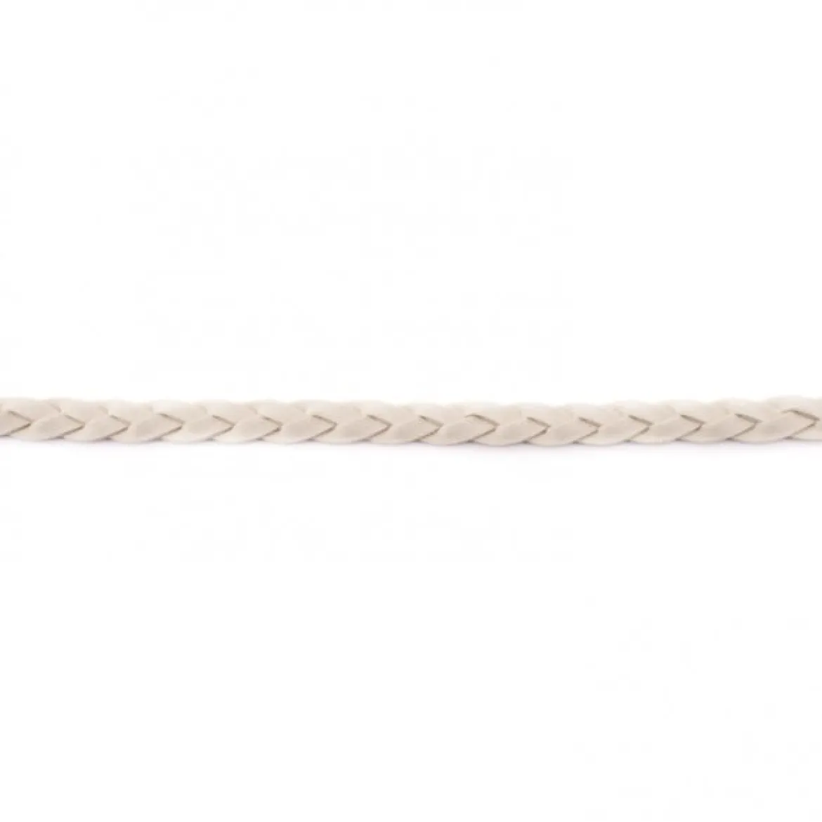 Wildleder Imitat Band geflochten weiß Meterware Breite: 1cm