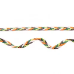 Wildleder Imitat Band geflochten bunt orange grün grau weiß Meterware Breite: 0,8cm