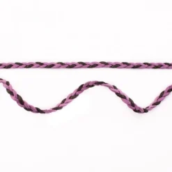 Wildleder Imitat Band geflochten lila schwarz Glitzer Meterware Breite: 0,5cm