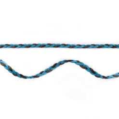 Wildleder Imitat Band geflochten blau schwarz Glitzer Meterware Breite: 0,5cm