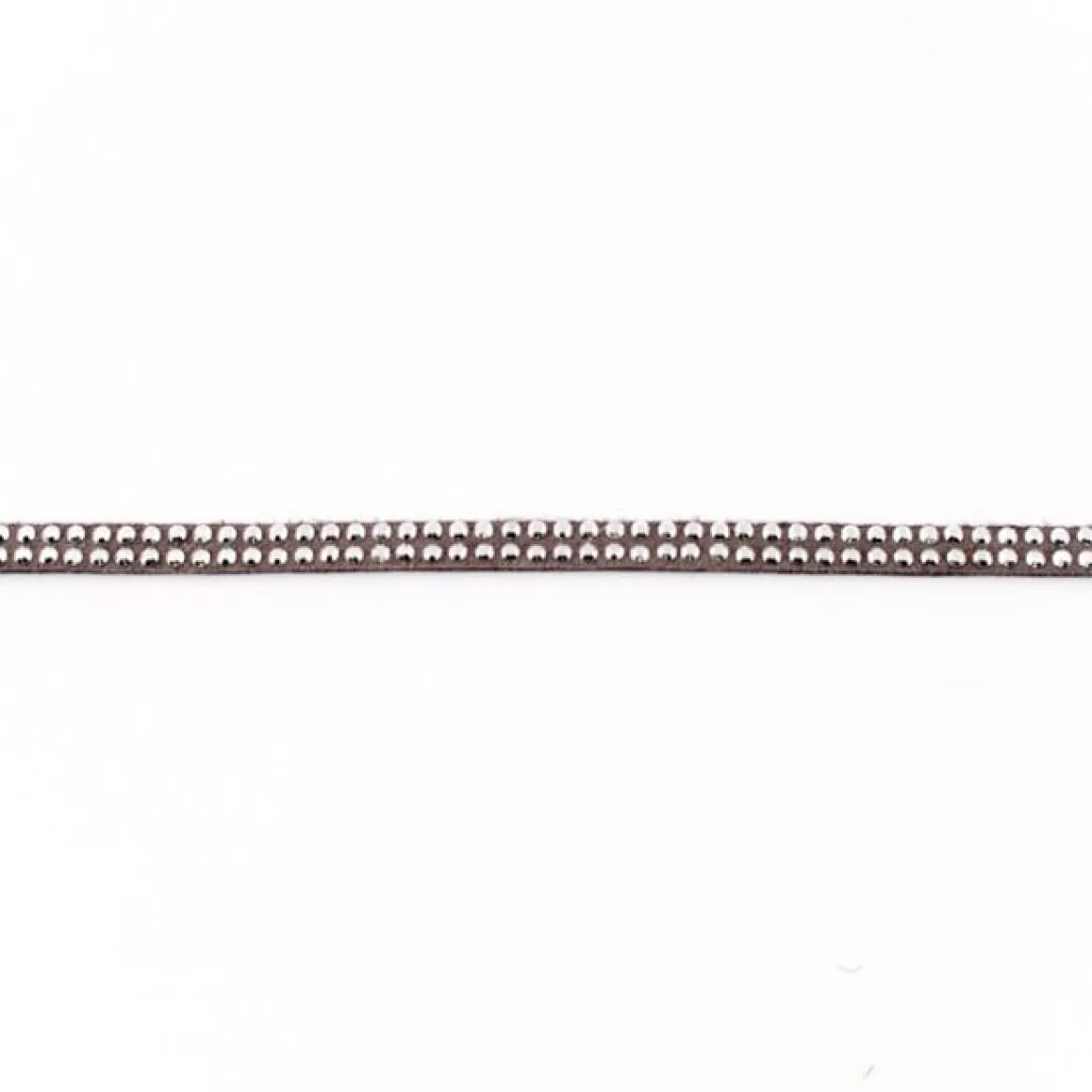 Wildleder Imitat Band grau mit silber farbigen Glitzer Steinen Meterware Breite: 0,5cm