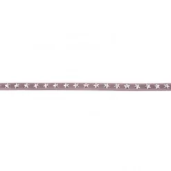 Wildleder Imitat Band grau mit Sterne silberfarbig Meterware Breite: 0,7cm
