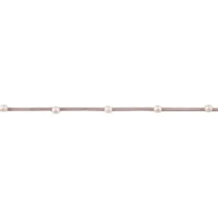 Wildlederimitatband mit Perlen Perlenband grau Band Breite: 2mm Perle Breite: 6mm