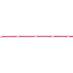 Wildlederimitatband mit Perlen Perlenband pink Band Breite: 2mm Perle Breite: 6mm