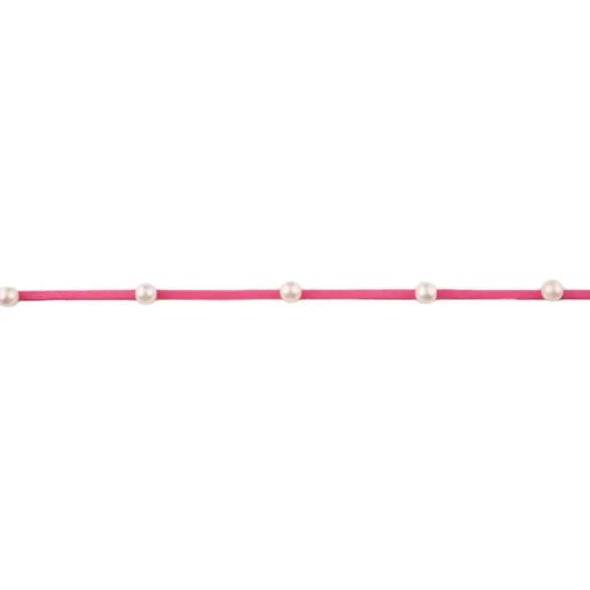 Wildlederimitatband mit Perlen Perlenband pink Band Breite: 2mm Perle Breite: 6mm