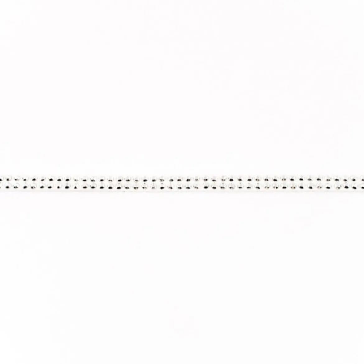 Wildleder Imitat Band weiß mit silber farbigen Glitzer Steinen Meterware Breite: 0,5cm