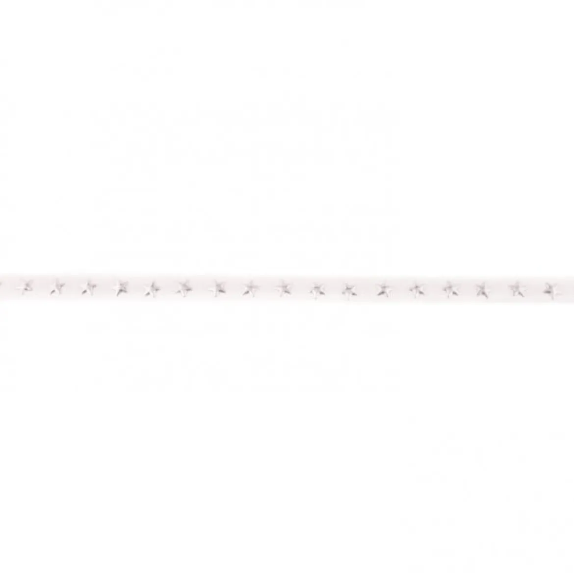 Wildleder Imitat Band weiß mit Sterne silberfarbig Meterware Breite: 0,7cm