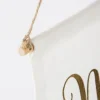 Wimpel Fahne Mr. & MRS cremefarbig goldfarbig 19x16cm