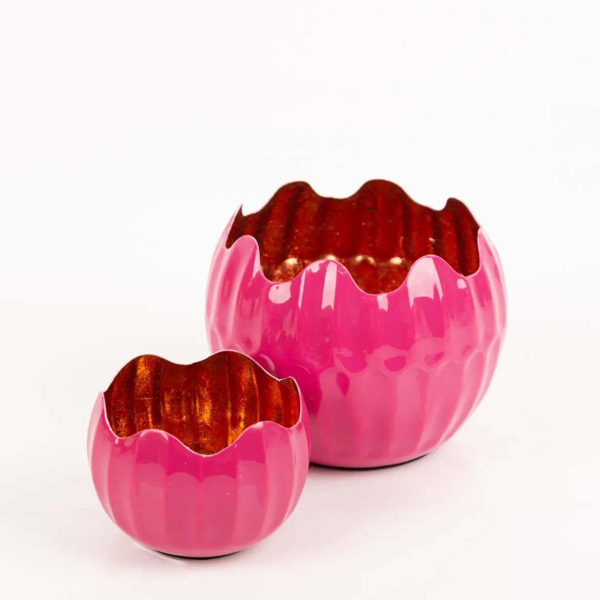 Windlicht Holi Neon-Pink Kupfer aus Metall 10x8cm von Werner Voss