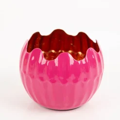 Windlicht Holi Neon-Pink Kupfer aus Metall 15x12cm von Werner Voss