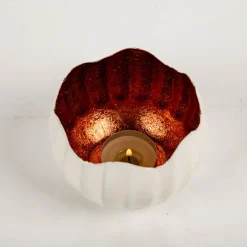 Windlicht Holi Weiß Kupfer aus Metall 10x8cm von Werner Voss
