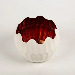 Windlicht Holi Weiß Kupfer aus Metall 15x12cm von Werner Voss