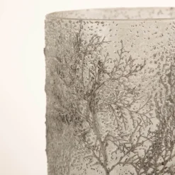Windlicht Trees mit silberfarbigem Zweig transparent-grau silber 20x20x30cm von Werner Voß