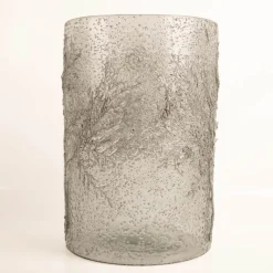 Windlicht Trees mit silberfarbigem Zweig transparent-grau silber 20x20x30cm von Werner Voß