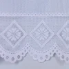 Wirk-Stores Wirk-Sockelstores Blumenfensterstores Gardinenstoff Wirkware transparent Blumen weiß 145cm Höhe